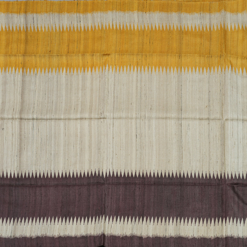 Hayagrivas Beige Pure Tussar Saree with Yellow & Paaku border KBE1383J5-22