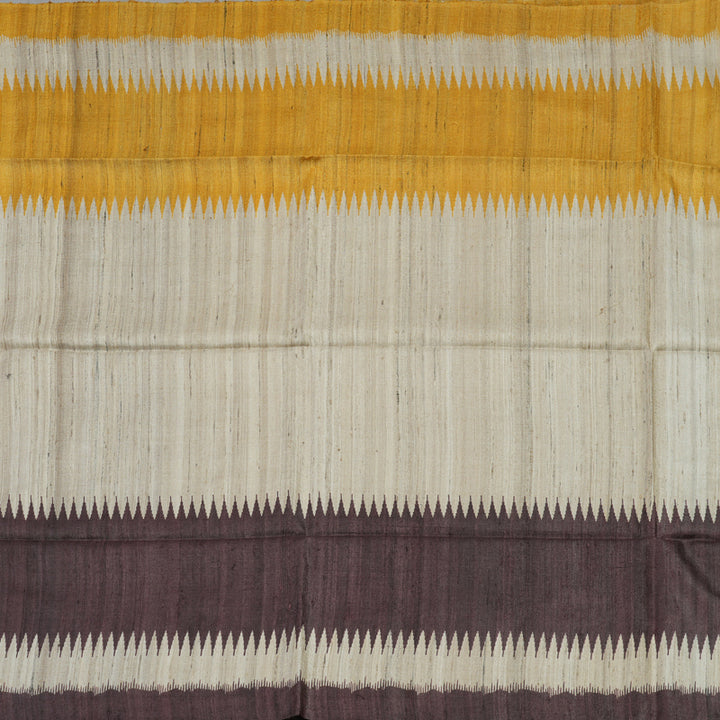 Hayagrivas Beige Pure Tussar Saree with Yellow & Paaku border KBE1383J5-22