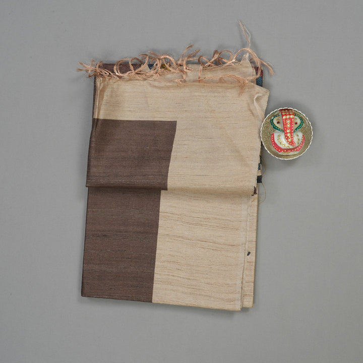 Hayagrivas Brown Pure Tussar Saree with Beige Border KBE1383J6-21