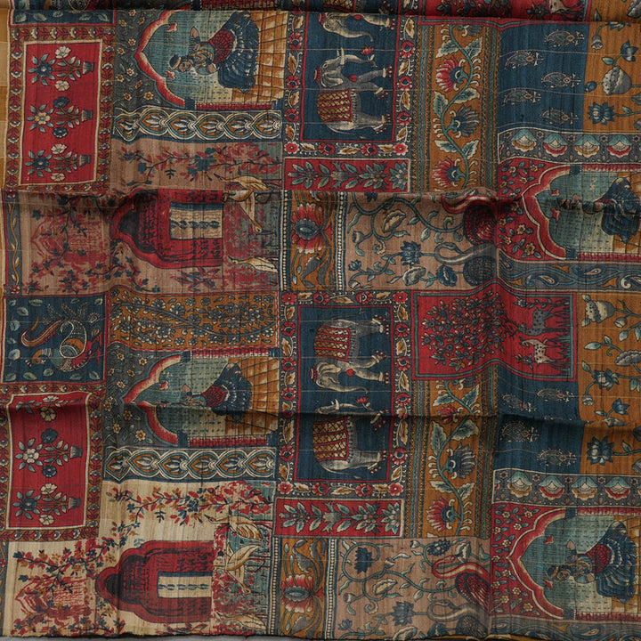 Hayagrivas Multicolour Checks Pure Tussar Saree KBE1383J6-25