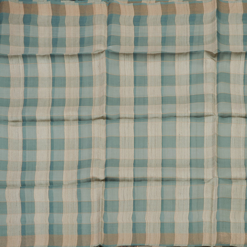 Hayagrivas Multicolour Checks Pure Tussar Saree KBE1383J6-26