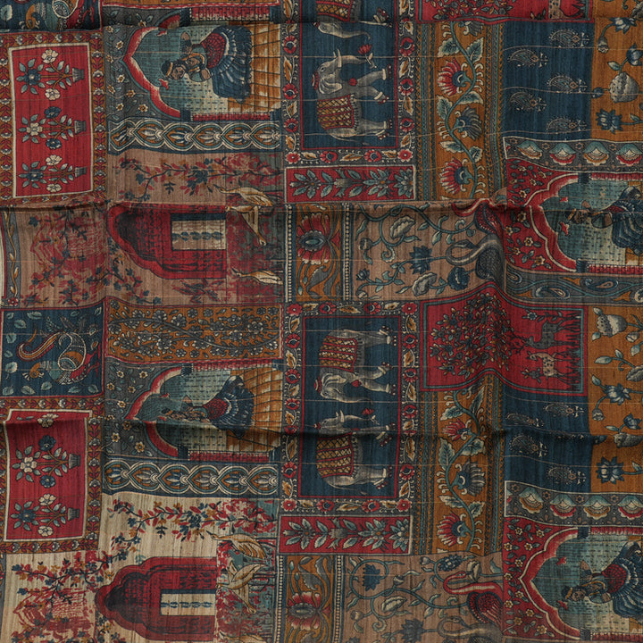 Hayagrivas Multicolour Checks Pure Tussar Saree KBE1383J6-26