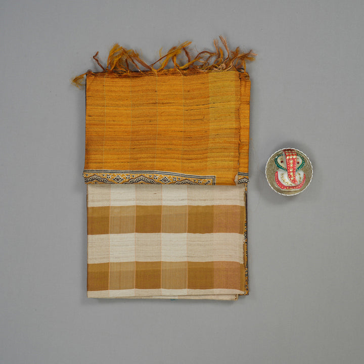 Hayagrivas Multicolour Checks Pure Tussar Saree KBE1383J6-28