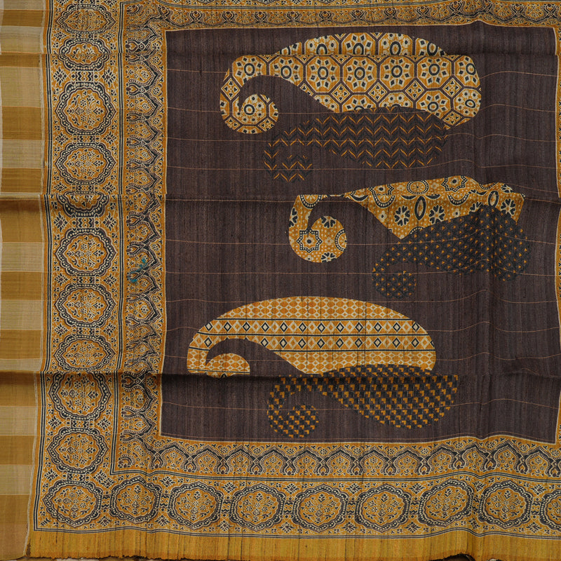 Hayagrivas Multicolour Checks Pure Tussar Saree KBE1383J6-28