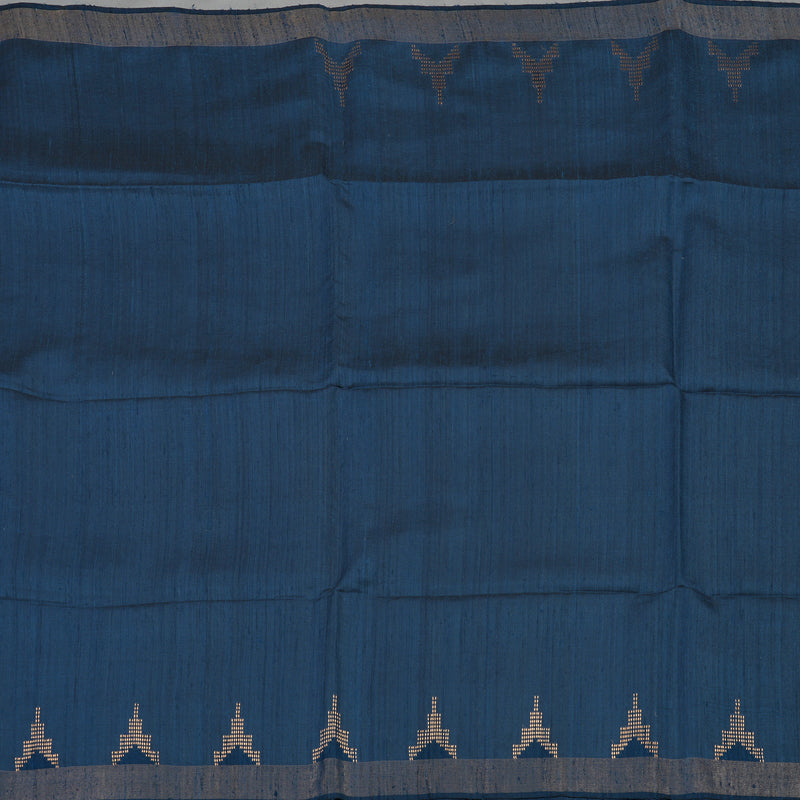 Hayagrivas Dark Blue Pure Tussar Saree KBE1383J6-3