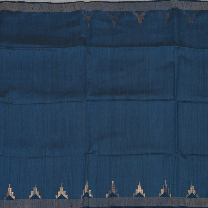 Hayagrivas Dark Blue Pure Tussar Saree KBE1383J6-3