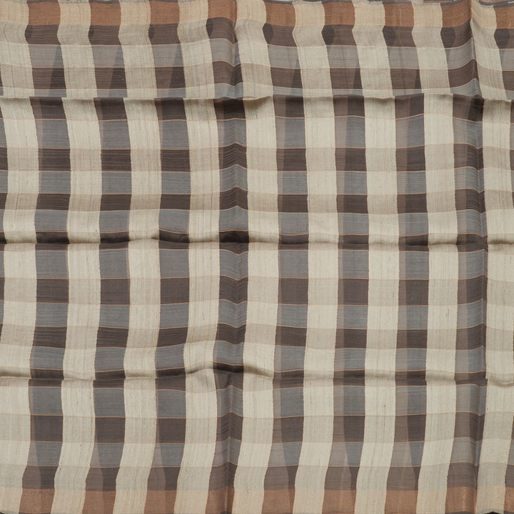 Hayagrivas Multicolour Checks with Borderless Pure Tussar Saree KBE1383J6-33