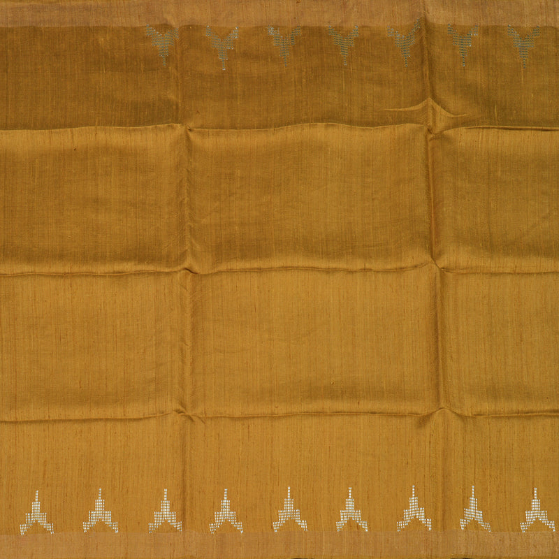 Hayagrivas Mustard Pure Tussar Silk Saree KBE1383J6-6