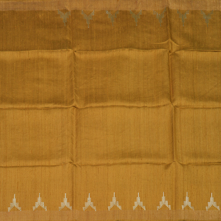 Hayagrivas Mustard Pure Tussar Silk Saree KBE1383J6-6