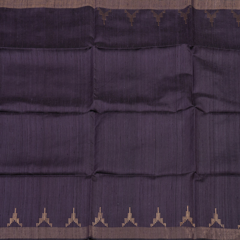 Hayagrivas Deep Purple Pure Tussar Saree KBE1383J6-7
