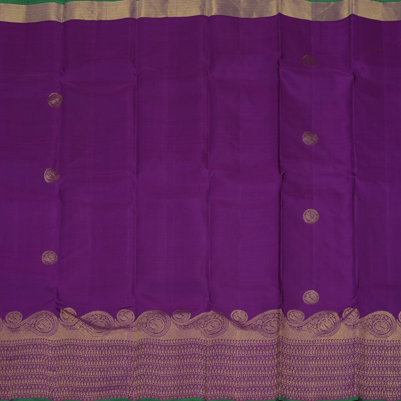 Hayagrivas Handloom Purple Kanjivaram Silk Saree KBE1386J2-2