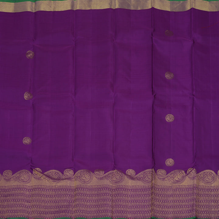 Hayagrivas Handloom Purple Kanjivaram Silk Saree KBE1386J2-2