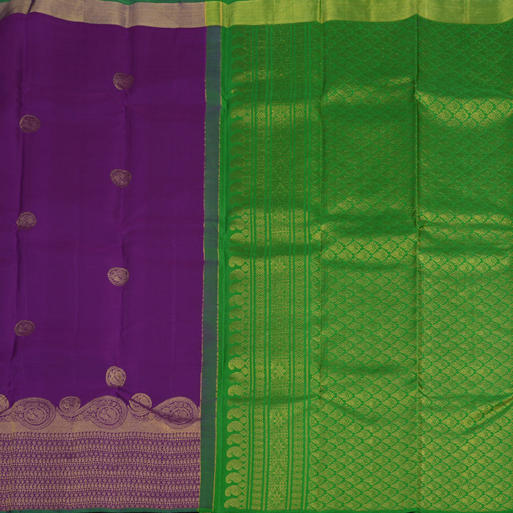 Hayagrivas Handloom Purple Kanjivaram Silk Saree KBE1386J2-2