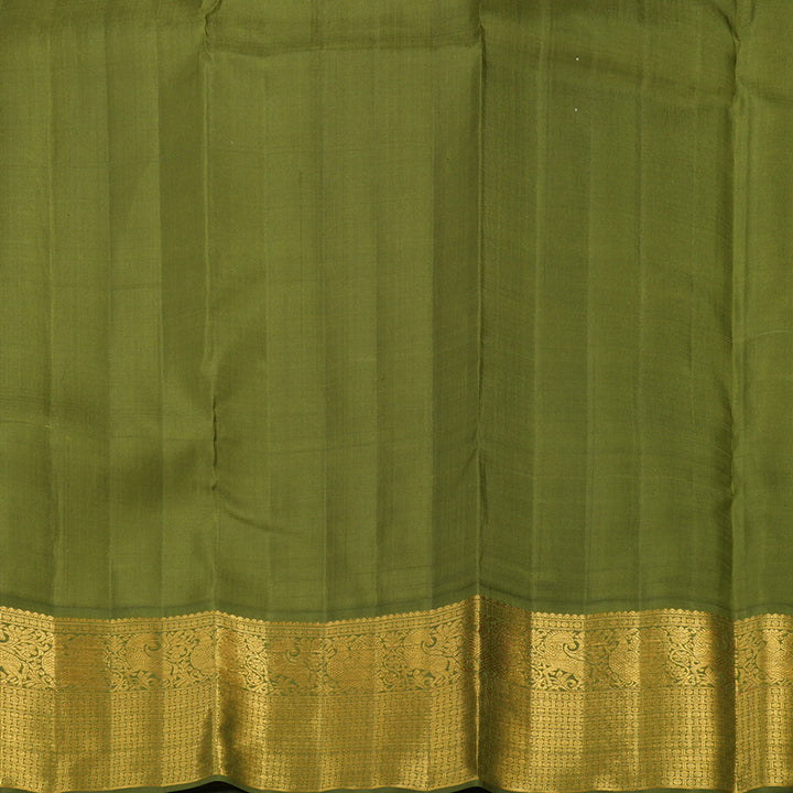 Hayagrivas Handloom Onion Pink Kanjivaram Silk Saree with Mehandi Green Border KBE1387J1-1