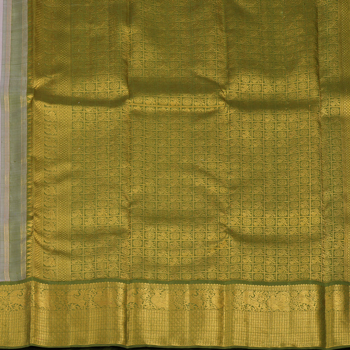 Hayagrivas Handloom Onion Pink Kanjivaram Silk Saree with Mehandi Green Border KBE1387J1-1
