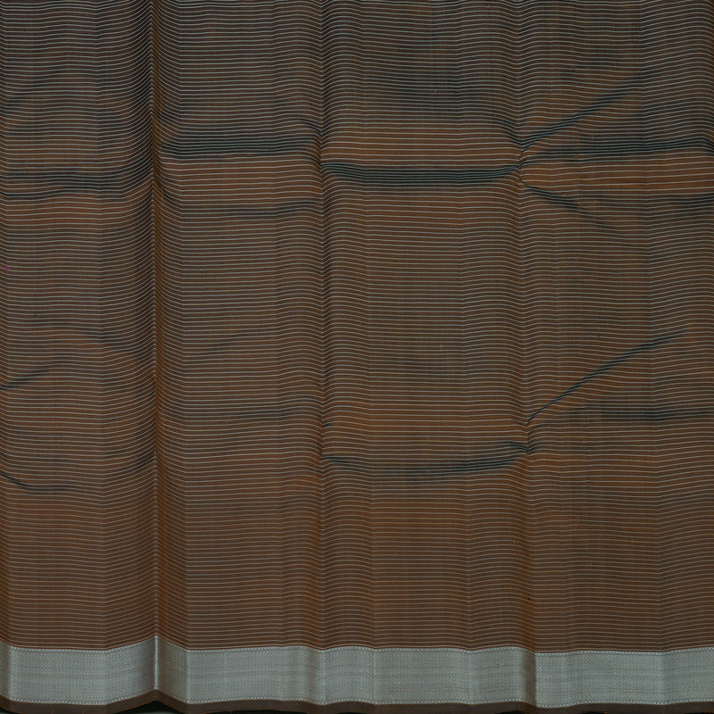 Hayagrivas Handloom Rust Brown Kanjivaram Silk Saree with Grey Thread Work Border KBE1387J4-1