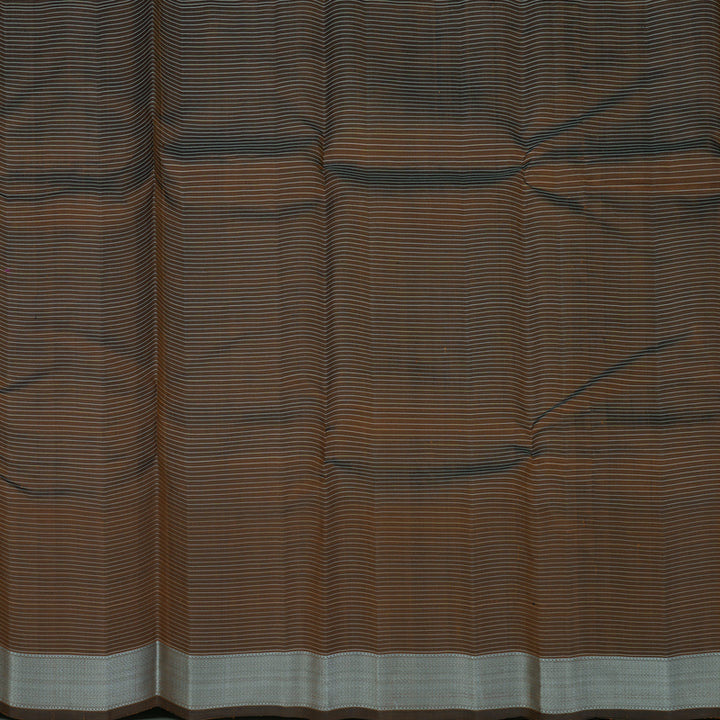 Hayagrivas Handloom Rust Brown Kanjivaram Silk Saree with Grey Thread Work Border KBE1387J4-1