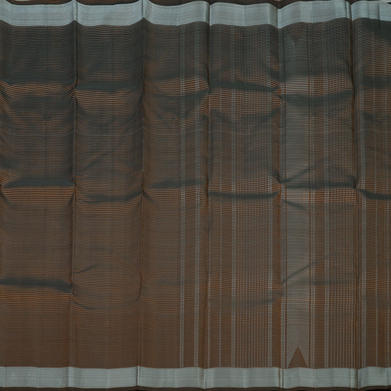 Hayagrivas Handloom Rust Brown Kanjivaram Silk Saree with Grey Thread Work Border KBE1387J4-1