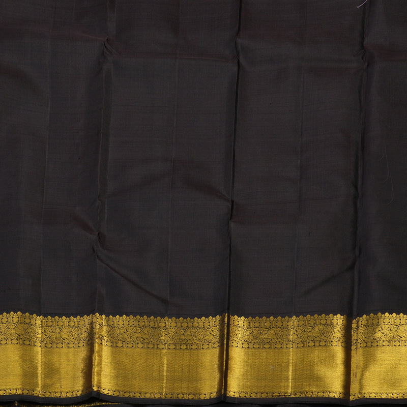 Hayagrivas Handloom Purple Kanjivaram Silk Saree with Deep Brown border KBE1388J2-7