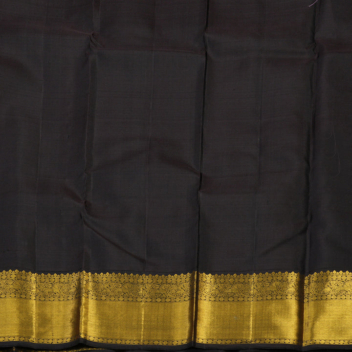 Hayagrivas Handloom Purple Kanjivaram Silk Saree with Deep Brown border KBE1388J2-7