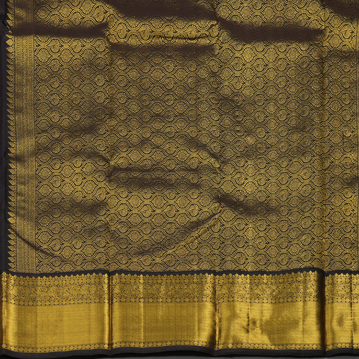 Hayagrivas Handloom Purple Kanjivaram Silk Saree with Deep Brown border KBE1388J2-7