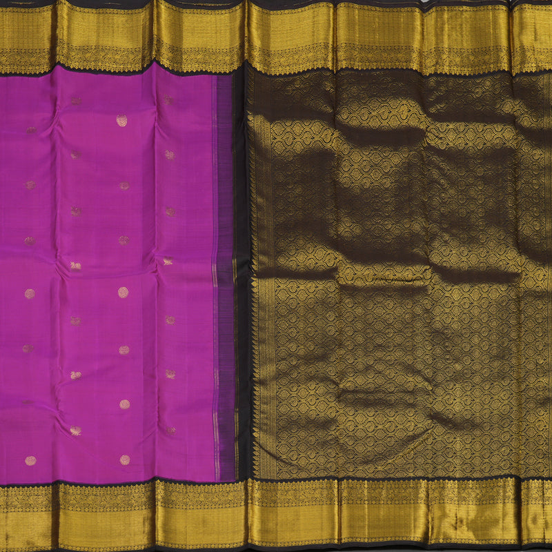 Hayagrivas Handloom Purple Kanjivaram Silk Saree with Deep Brown border KBE1388J2-7