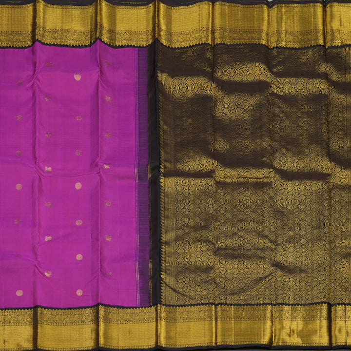 Hayagrivas Handloom Purple Kanjivaram Silk Saree with Deep Brown border KBE1388J2-7
