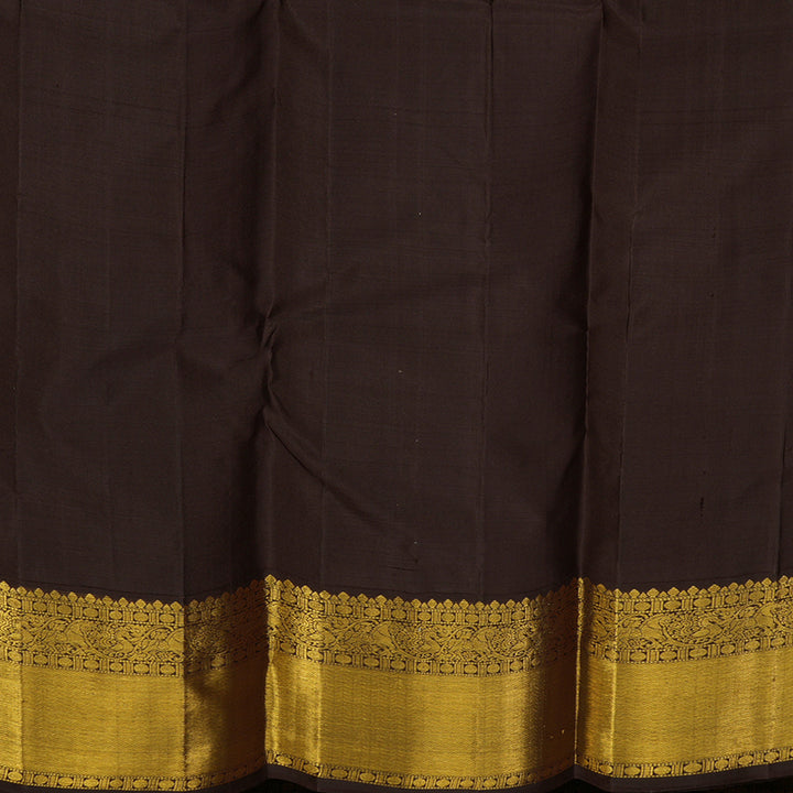 Hayagrivas Handloom Yellow Kanjivaram Silk Saree with Deep Brown Border KBE1388J2-8