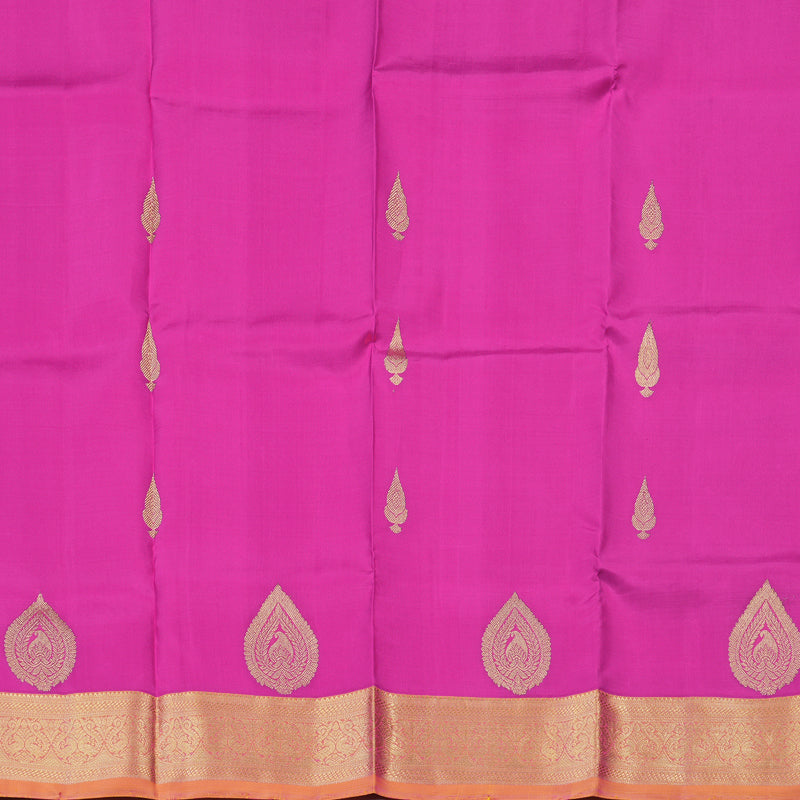 Hayagrivas Magenta Kanjivaram Pattu Pavadai with Orangish-Pink border KBE1389J10-2