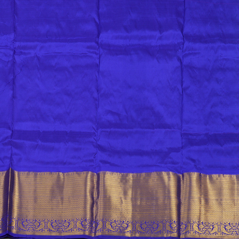 Hayagrivas Handloom Orangish Pink Kanjivaram Silk Pattu Pavadai with Purplish Blue Border KBE1389J21-1