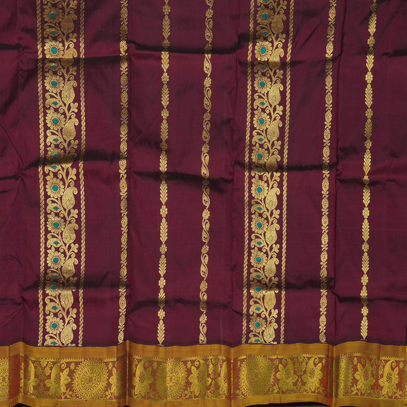 Hayagrivas Araku Maroon Kanjivaram Pattu Pavadai with Honey Border KBE1389J5-3