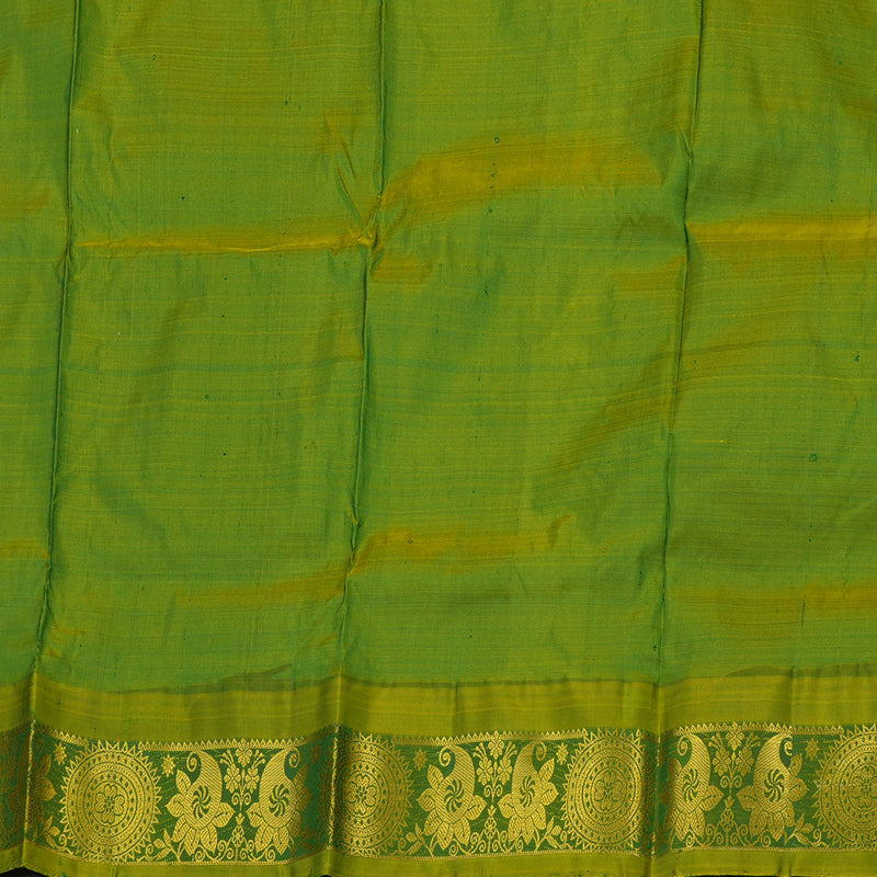 Hayagrivas Bottle Green Kanjivaram Pattu Pavadai with Sage Green border KBE1389J5-4