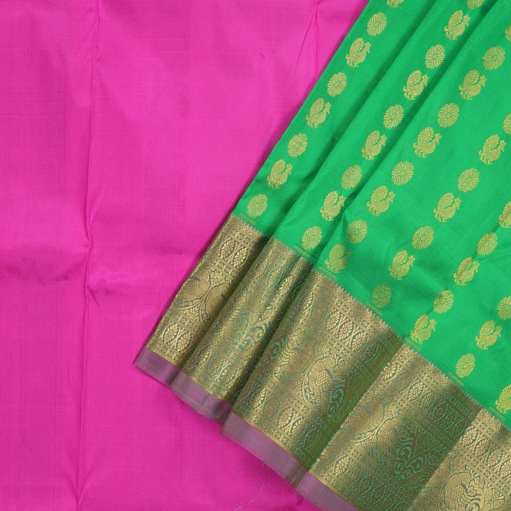 Hayagrivas Parrot Green Kanjivaram Pattu Pavadai KBE1389J6-6