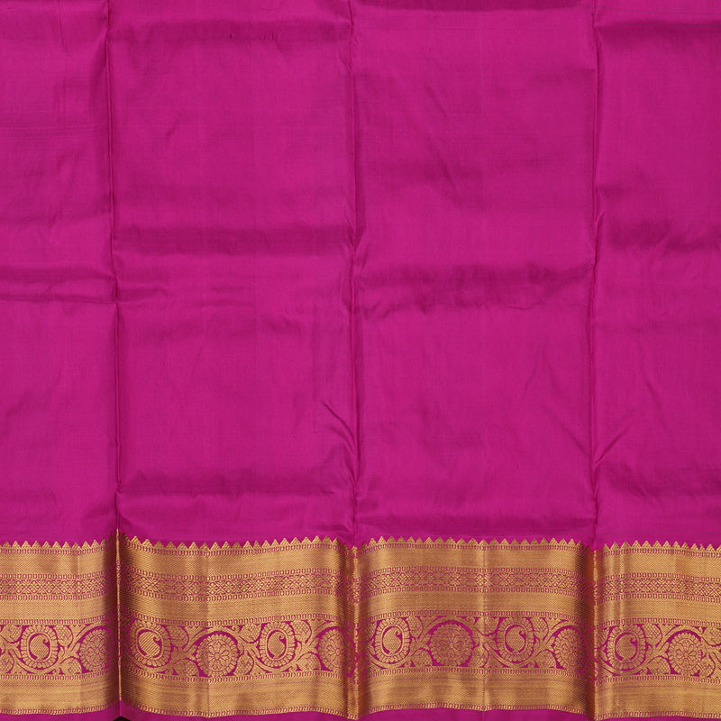 Hayagrivas Dark Green Kanjivaram Pattu Pavadai with Purple Border KBE1389J6-8