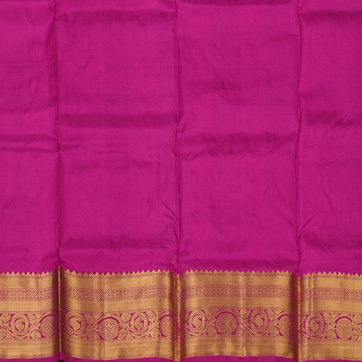 Hayagrivas Dark Green Kanjivaram Pattu Pavadai with Purple Border KBE1389J6-8