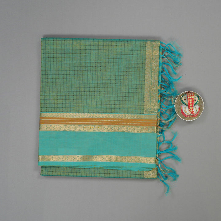 Hayagrivas Dual Tone (Green & Yellow) Pure Kanchi Silk Cotton Saree KBE1390J10-12