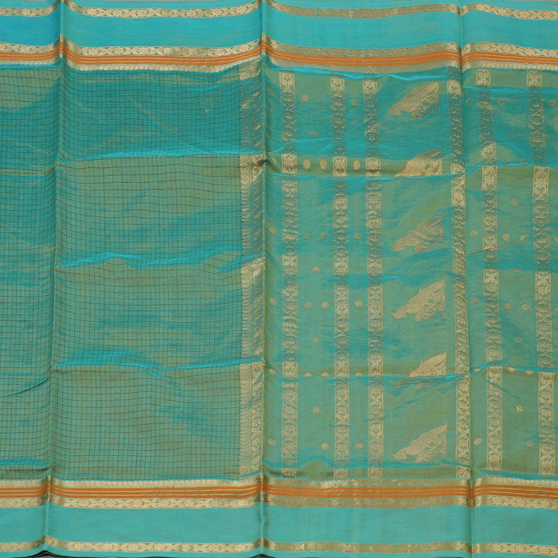 Hayagrivas Dual Tone (Green & Yellow) Pure Kanchi Silk Cotton Saree KBE1390J10-12