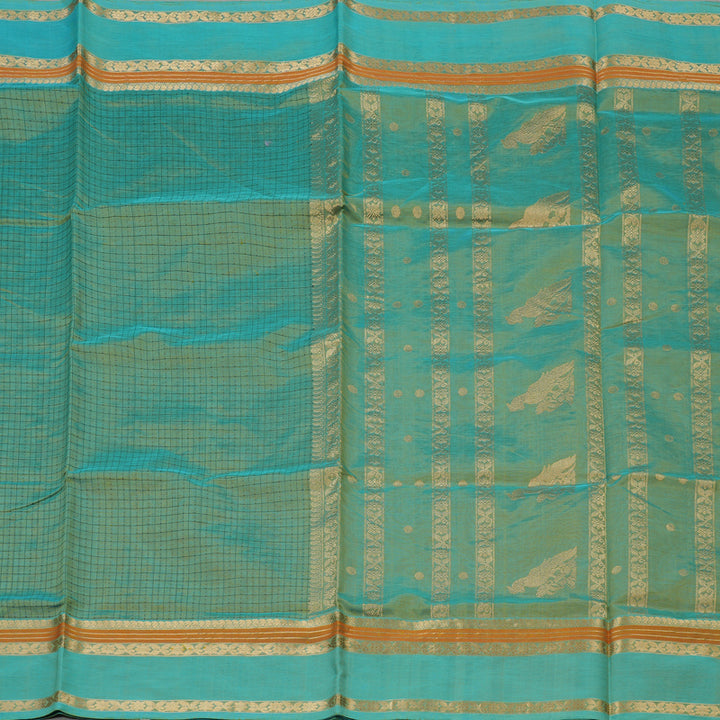 Hayagrivas Dual Tone (Green & Yellow) Pure Kanchi Silk Cotton Saree KBE1390J10-12