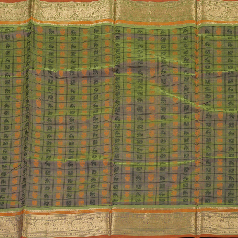 Hayagrivas Light Green Pure Kanchi Silk Cotton Saree KBE1390J10-4