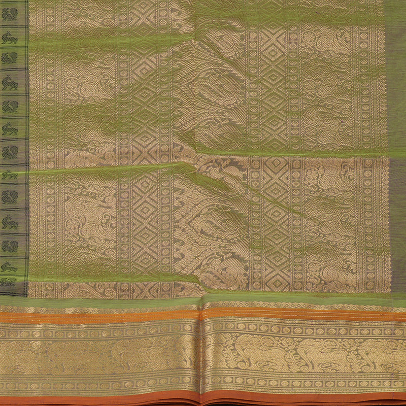 Hayagrivas Light Green Pure Kanchi Silk Cotton Saree KBE1390J10-4