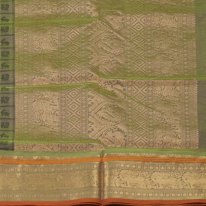 Hayagrivas Light Green Pure Kanchi Silk Cotton Saree KBE1390J10-4