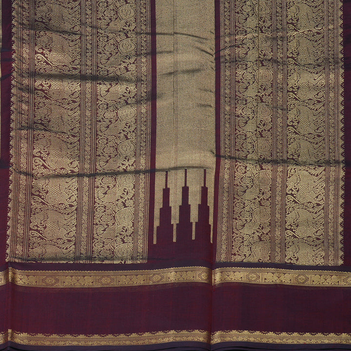 Hayagrivas Gold & Araku Maroon Pure Kanchi Silk Cotton Saree KBE1390J11-1