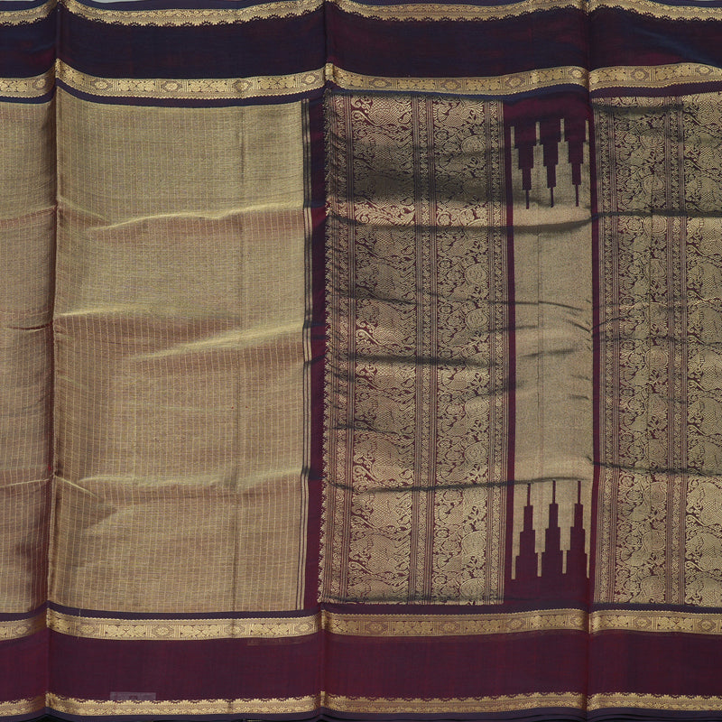 Hayagrivas Gold & Araku Maroon Pure Kanchi Silk Cotton Saree KBE1390J11-1