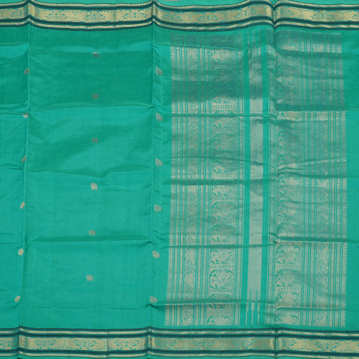 Hayagrivas Mint Green Pure Kanchi Silk Cotton Saree KBE1390J5-15