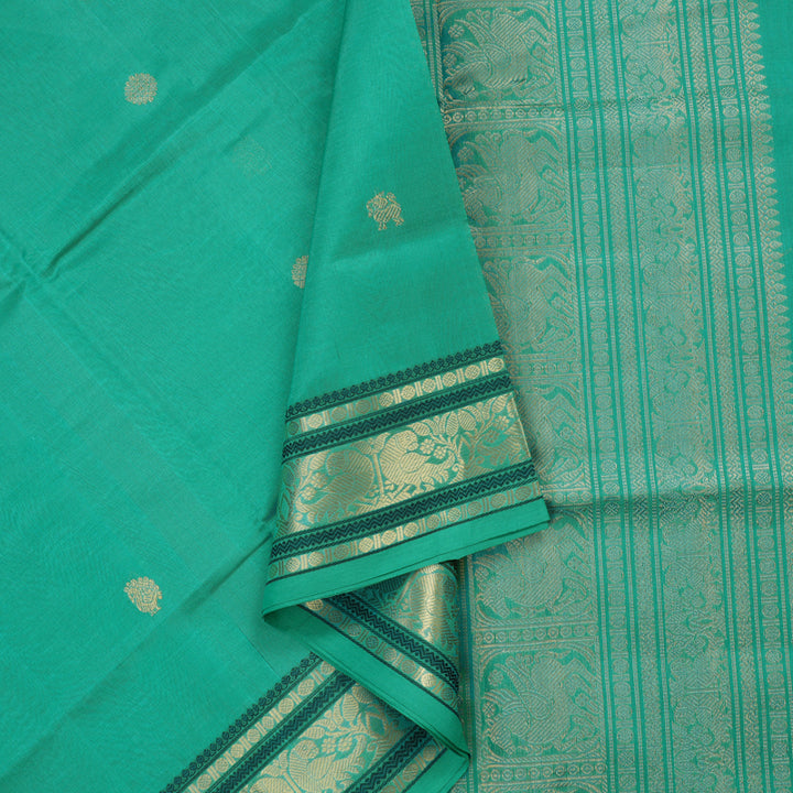 Hayagrivas Mint Green Pure Kanchi Silk Cotton Saree KBE1390J5-15