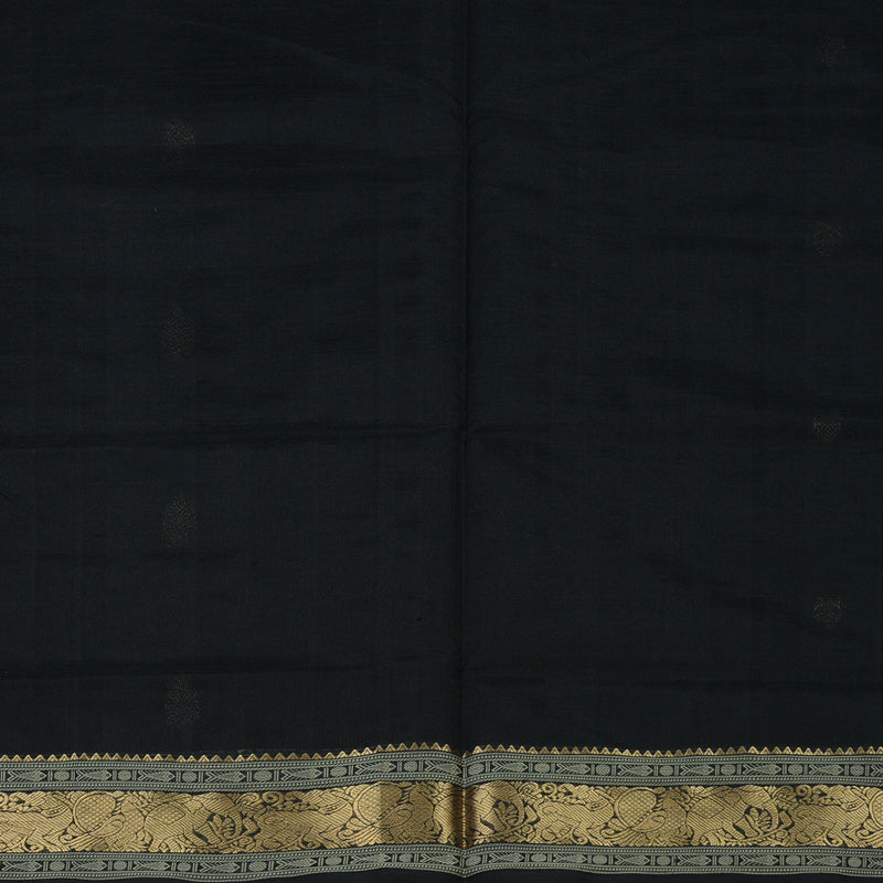Hayagrivas Handloom Black Pure Silk Cotton Saree KBE1390J5-19