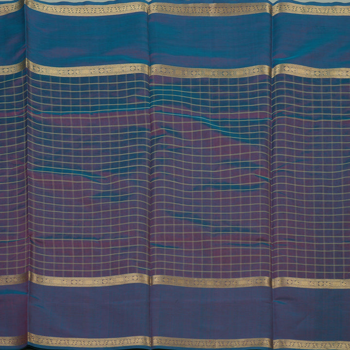 Hayagrivas Dual Toned Blue & Purple Kanchi Silk Cotton Saree KBE1390J7-7