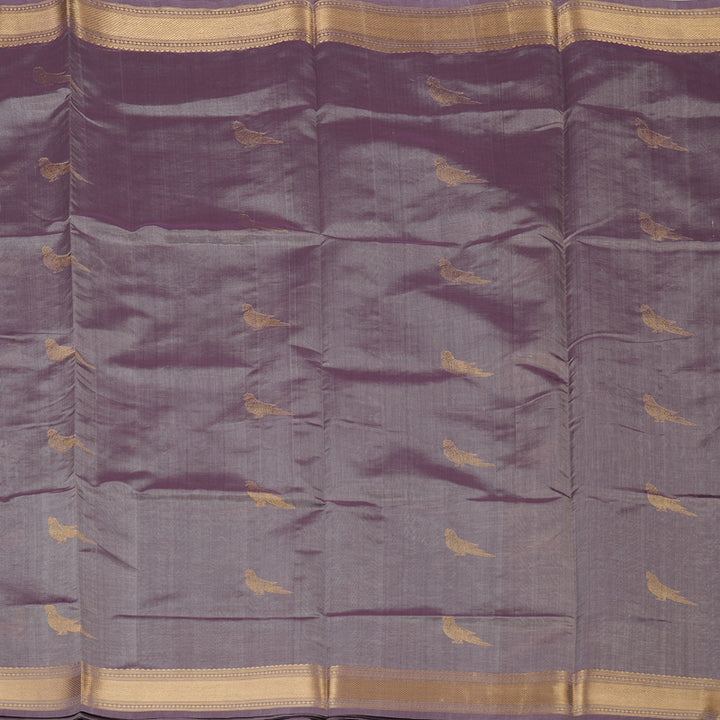 Hayagrivas Dual Tone (Purple & Grey) Pure Kanchi Silk Cotton Saree KBE1390J8-4