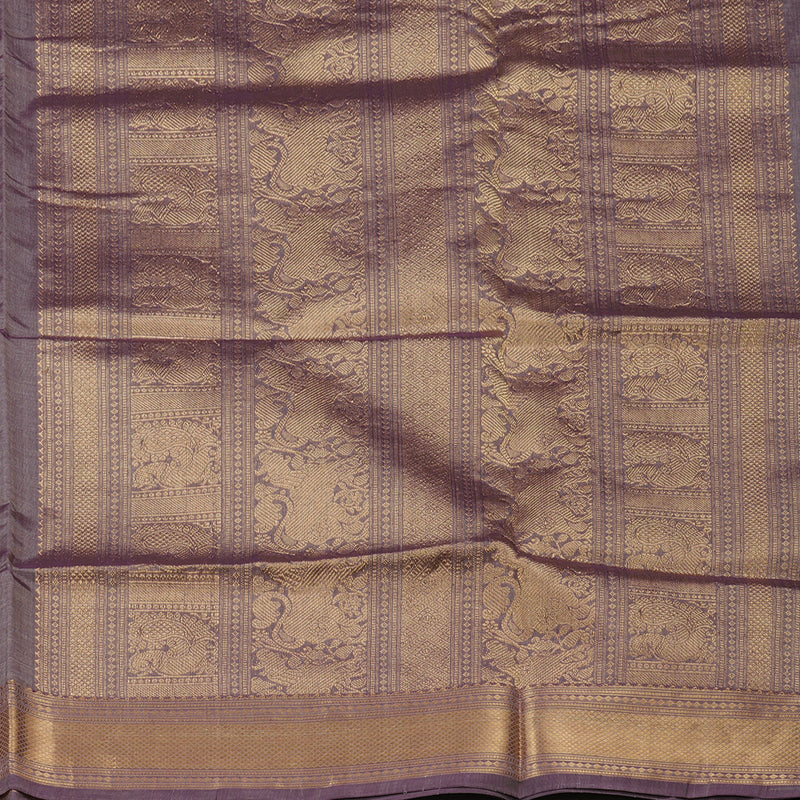 Hayagrivas Dual Tone (Purple & Grey) Pure Kanchi Silk Cotton Saree KBE1390J8-4
