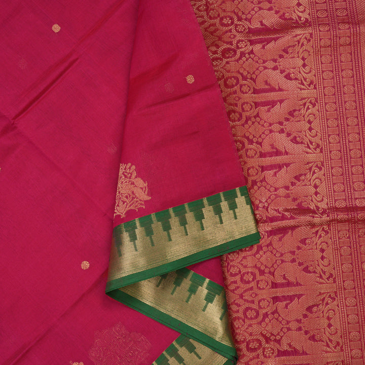 Hayagrivas Pink Pure Kanchi Silk Cotton Saree KBE1390J9-5